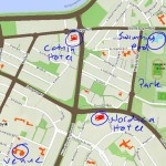 Map of area close to venue